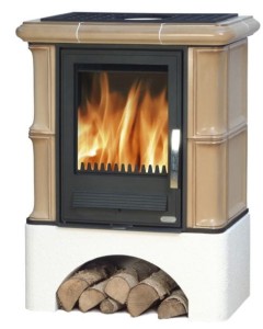 Piec Kominkowy ABX kaflowy Bavaria Cokół Biały Równy Exclusive