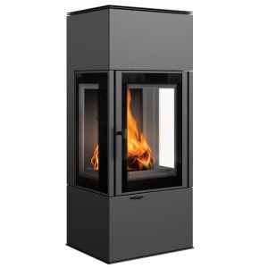 Piec Stalowy Thor View Ø150 8KW Czarne Wyłożenie