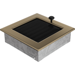 Kratka Wentylacyjna Kominkowa 17x17 Złoto Galwaniczne Z Żaluzją