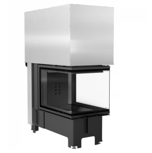 Inteligentny kominek NBU 500/700 11 kW Ø 200 Gilotyna czarne wyłożenie MSK GLASS