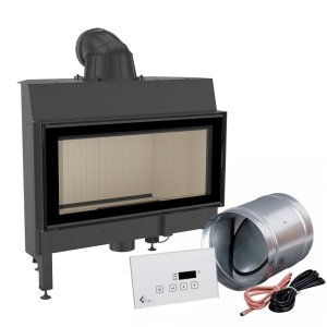 Inteligentny kominek powietrzny stalowy NADIA 14 kW Ø 200 MSK GLASS