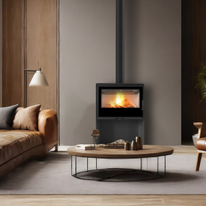 Piec Stalowy KARI Ø 180 8 kW Kominek w Zabudowie Wnęka na Drewno