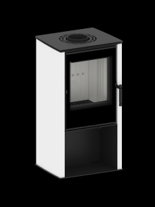 Piec Kominkowy LUPO S Z BIAŁYMI BOKAMI