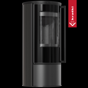 Piec wolnostojący stalowy KOZA SKADI z czarnym termotec z domykaniem