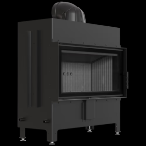 Kominek powietrzny stalowy KRATKI LUCY 16 kW Ø 200 czarne wyłożenie