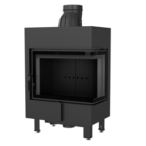 Kominek Stalowy Lucy Prawy Bs 12 Kw Fi 200 Black