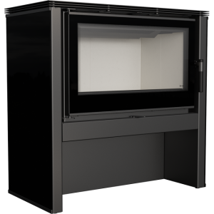 Piec Wolnostojący Stalowy Juno 12 Panel Czarny