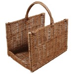 Kosz na drewno wiklinowy prosty jasny