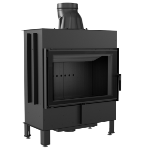 Kominek Powietrzny Stalowy Lucy 14 Kw Ø 200 Black Podwójna Szyba